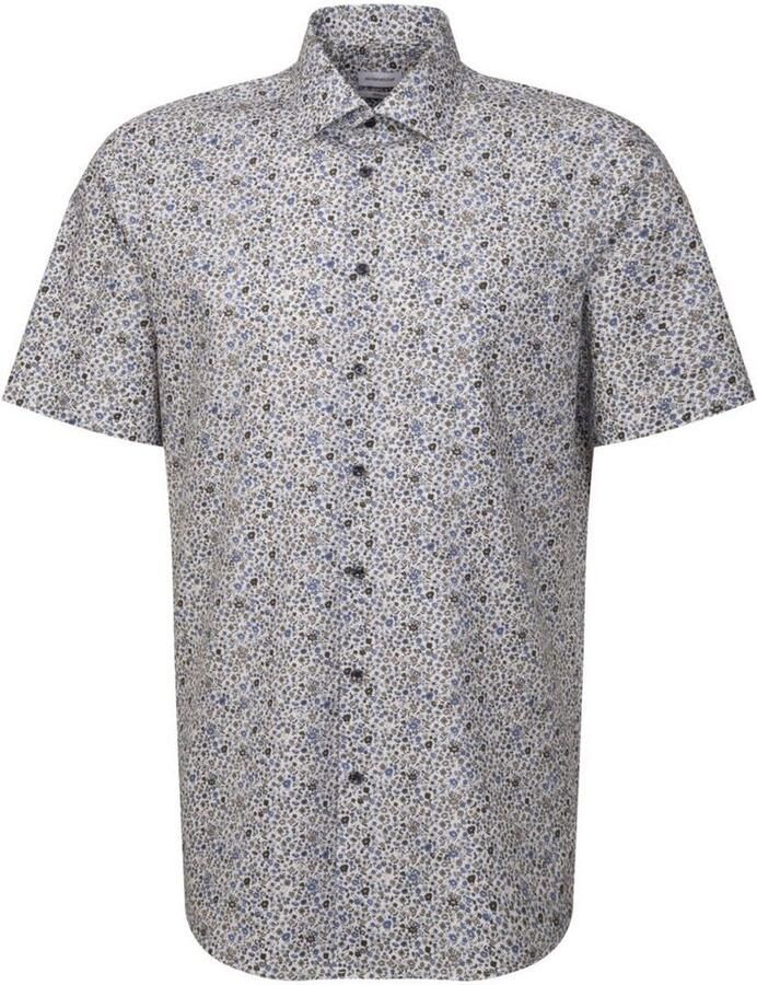 Seidensticker Businessoverhemd Regular korte mouwen kentkraag print