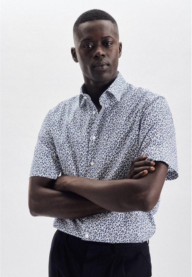 Seidensticker Businessoverhemd Regular korte mouwen kentkraag print - Foto 4