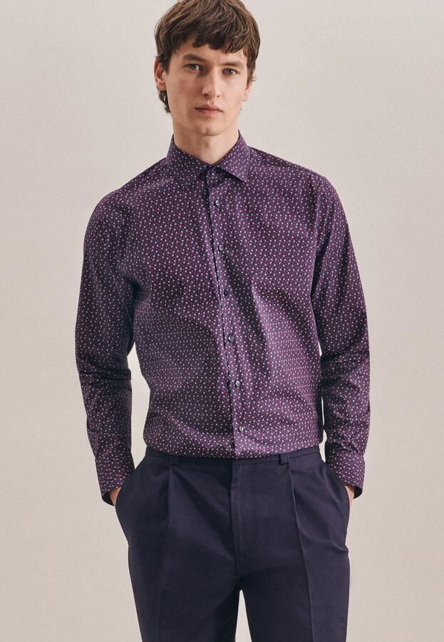 Seidensticker Businessoverhemd Regular lange mouwen kentkraag print - Foto 5