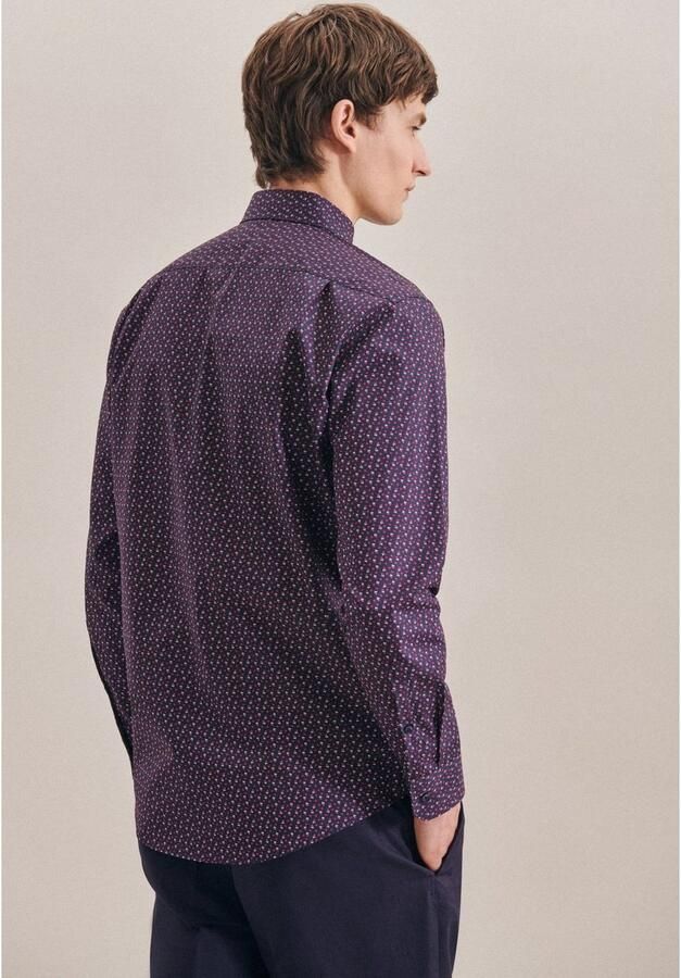 Seidensticker Businessoverhemd Regular lange mouwen kentkraag print