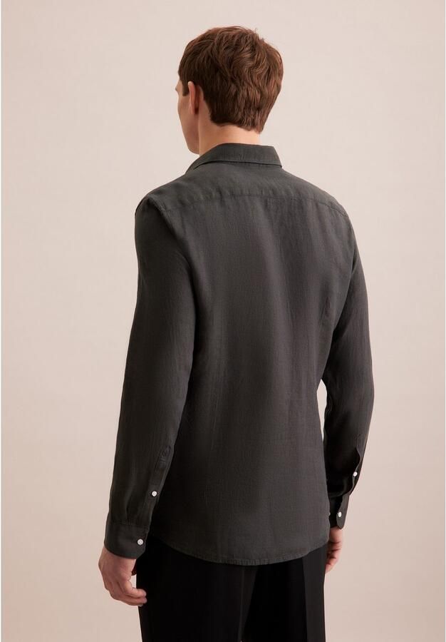 Seidensticker Slim fit zakelijk overhemd van linnen met kentkraag - Foto 5