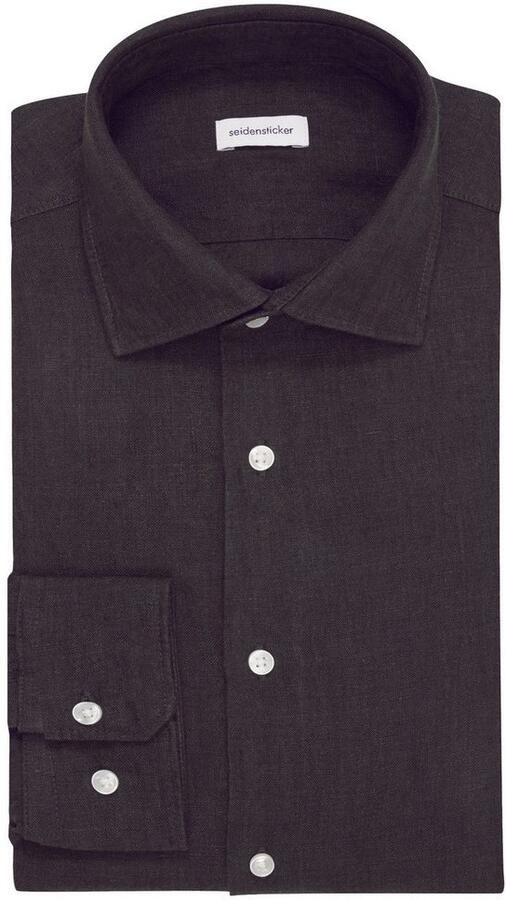 Seidensticker Slim fit zakelijk overhemd van linnen met kentkraag - Foto 8