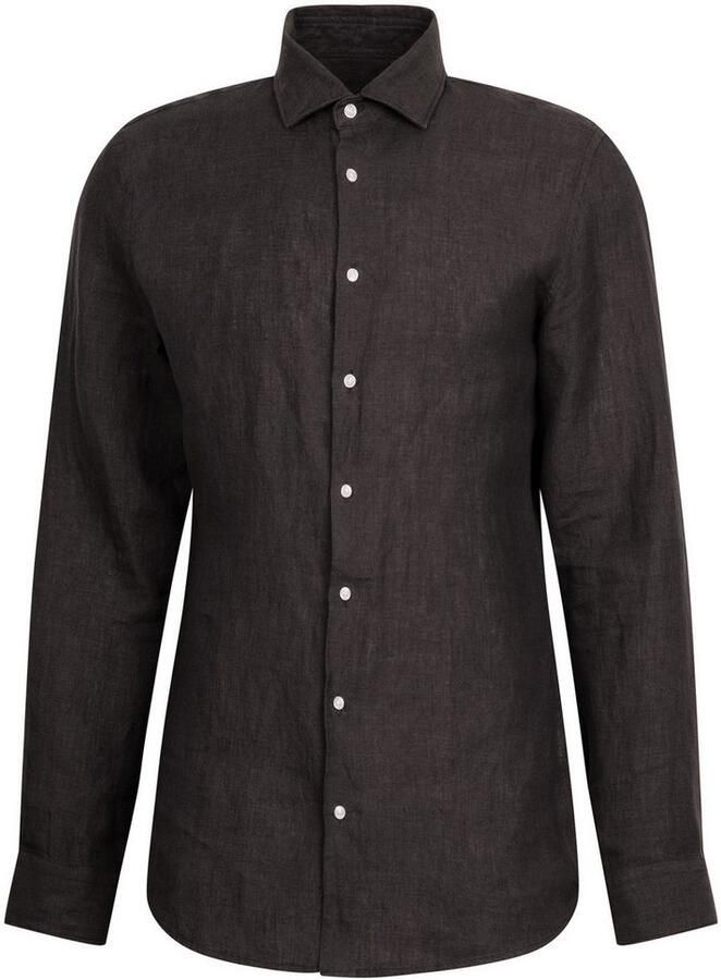 Seidensticker Slim fit zakelijk overhemd van linnen met kentkraag