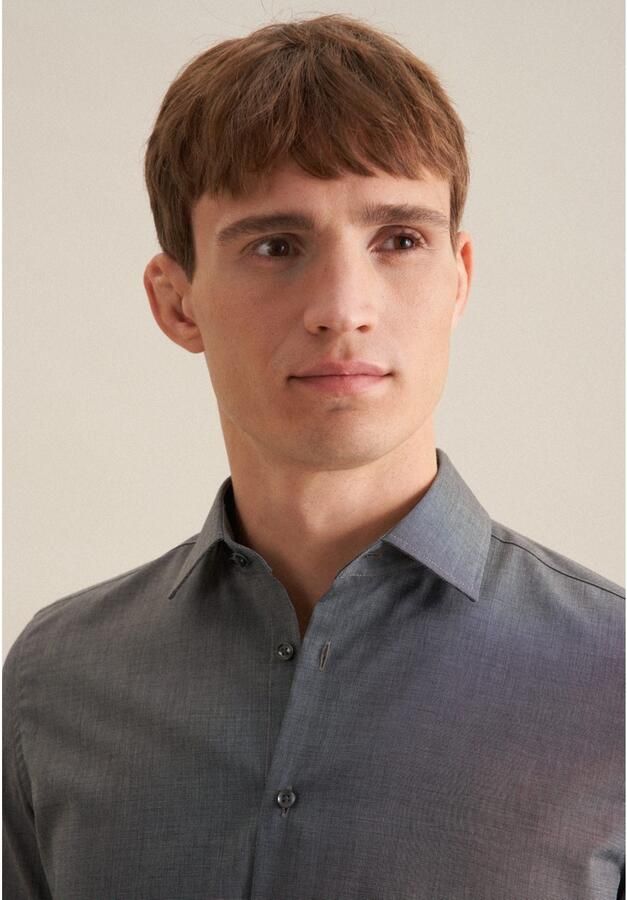 Seidensticker Businessoverhemd Slim korte mouwen kentkraag uni - Foto 2