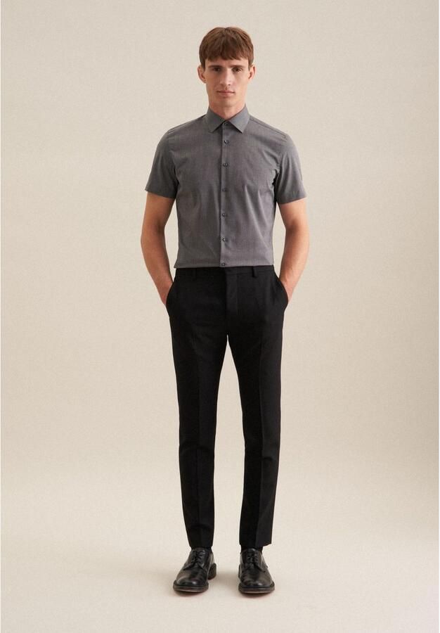 Seidensticker Businessoverhemd Slim korte mouwen kentkraag uni - Foto 7