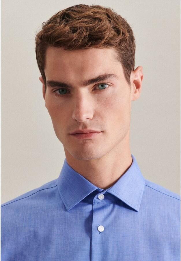 Seidensticker Businessoverhemd Slim korte mouwen kentkraag uni - Foto 5