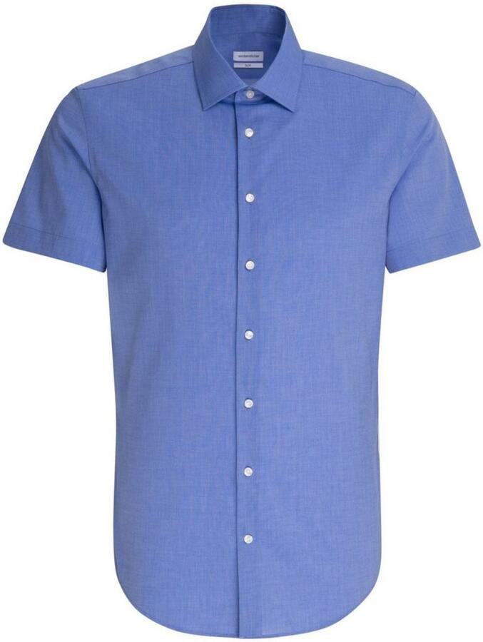 Seidensticker Businessoverhemd Slim korte mouwen kentkraag uni