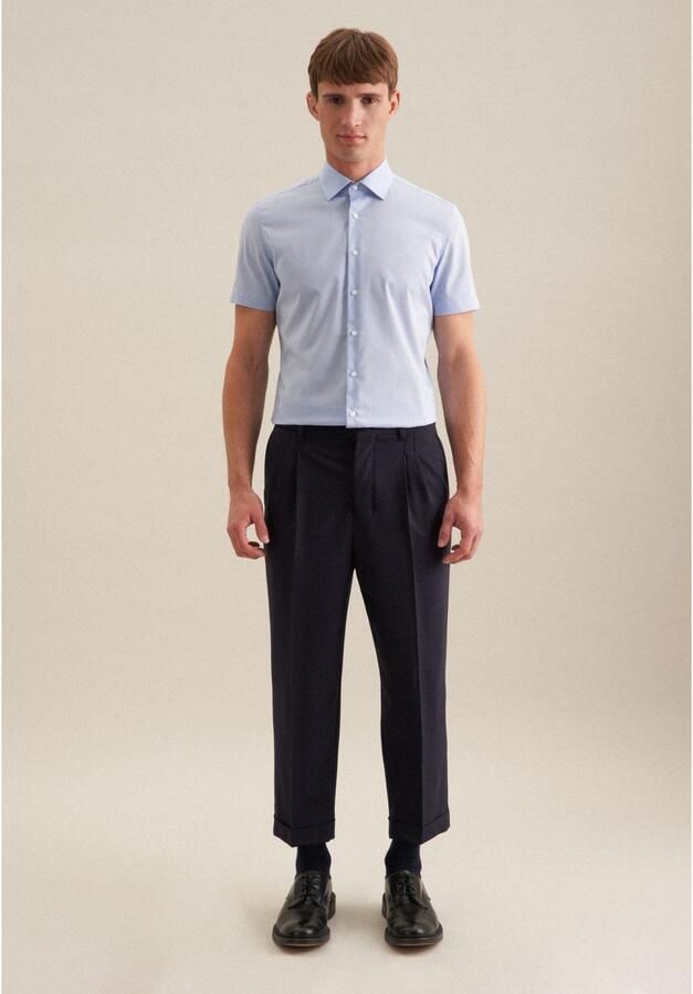 Seidensticker Businessoverhemd Slim korte mouwen kentkraag uni - Foto 5