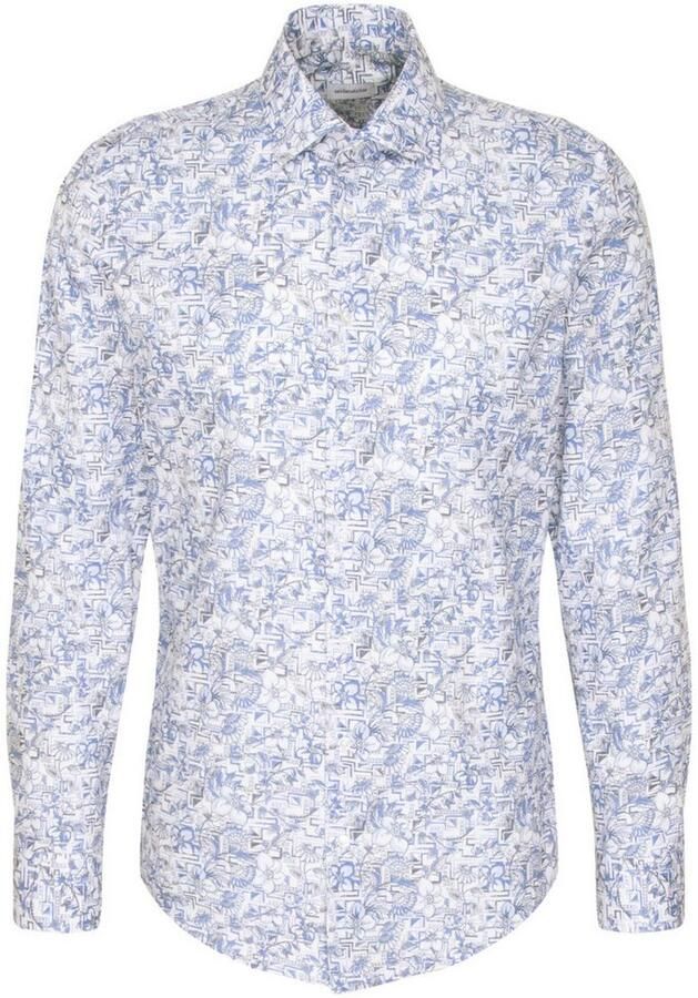 Seidensticker Businessoverhemd Slim lange mouwen kentkraag bloemmotief