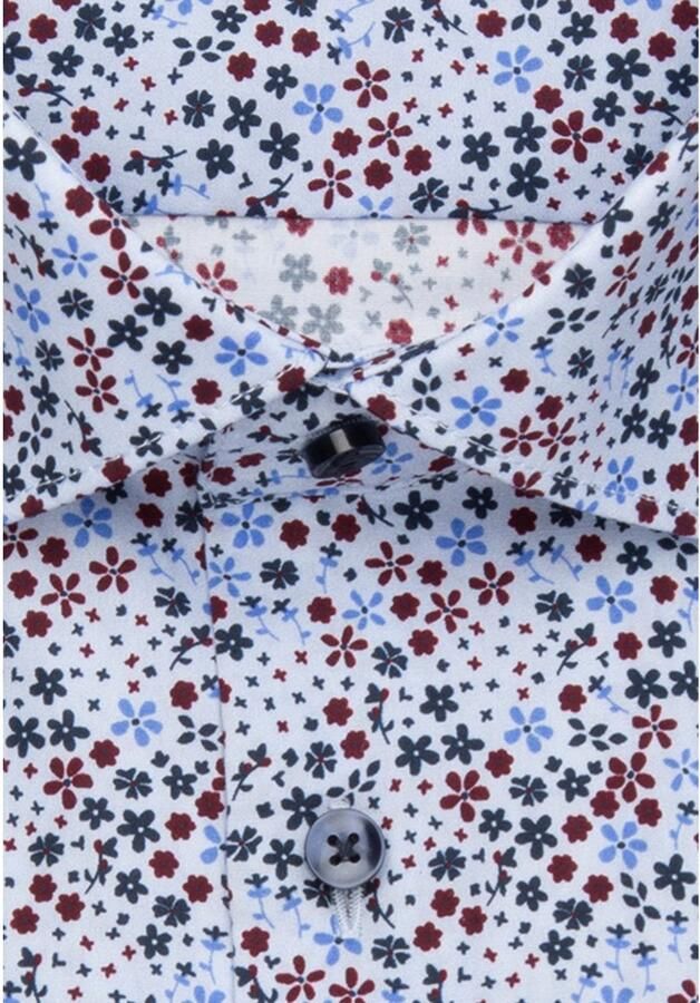 Seidensticker super slim fit overhemd met all over print lichtblauw