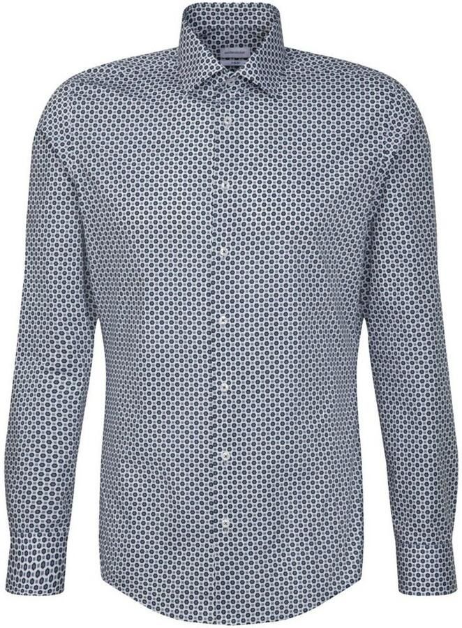Seidensticker Super SF Super slim fit zakelijk overhemd met all-over motief