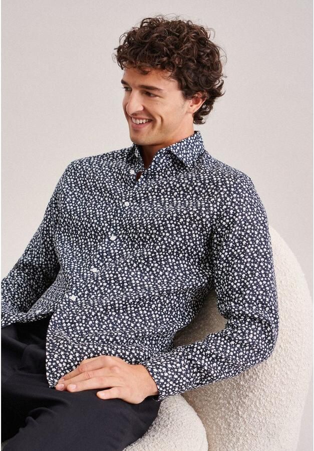 Seidensticker Businessoverhemd X-Slim lange mouwen kentkraag print - Foto 4