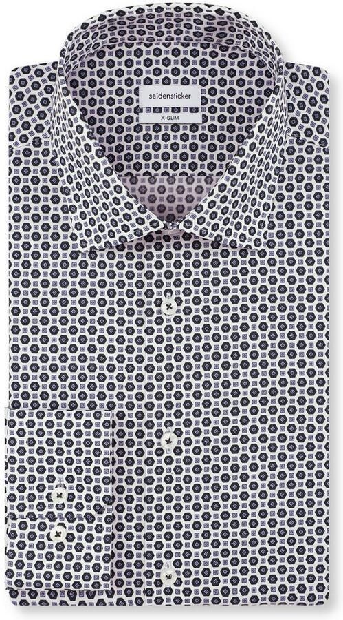 Seidensticker Super SF Super slim fit zakelijk overhemd met all-over motief - Foto 6