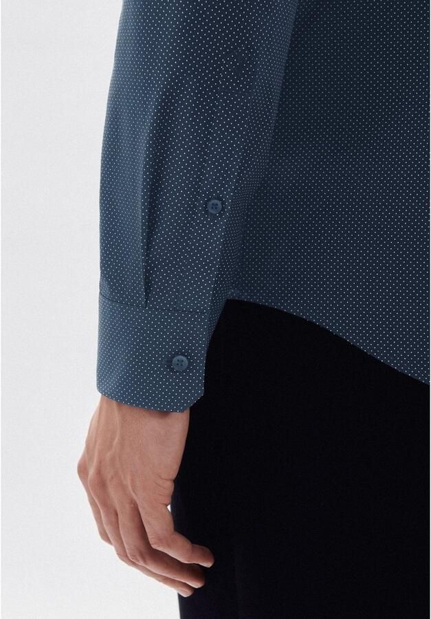 Seidensticker Super SF Slim fit zakelijk overhemd met all-over motief - Foto 2