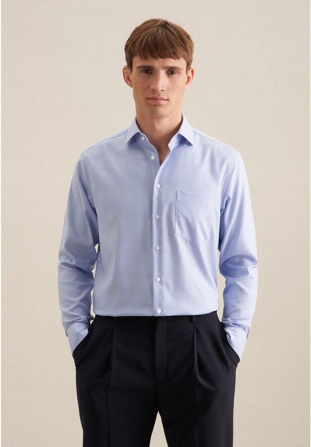 Seidensticker Businessoverhemd Zwarte roos Comfort 1 1 Kentkraag structuur - Foto 9