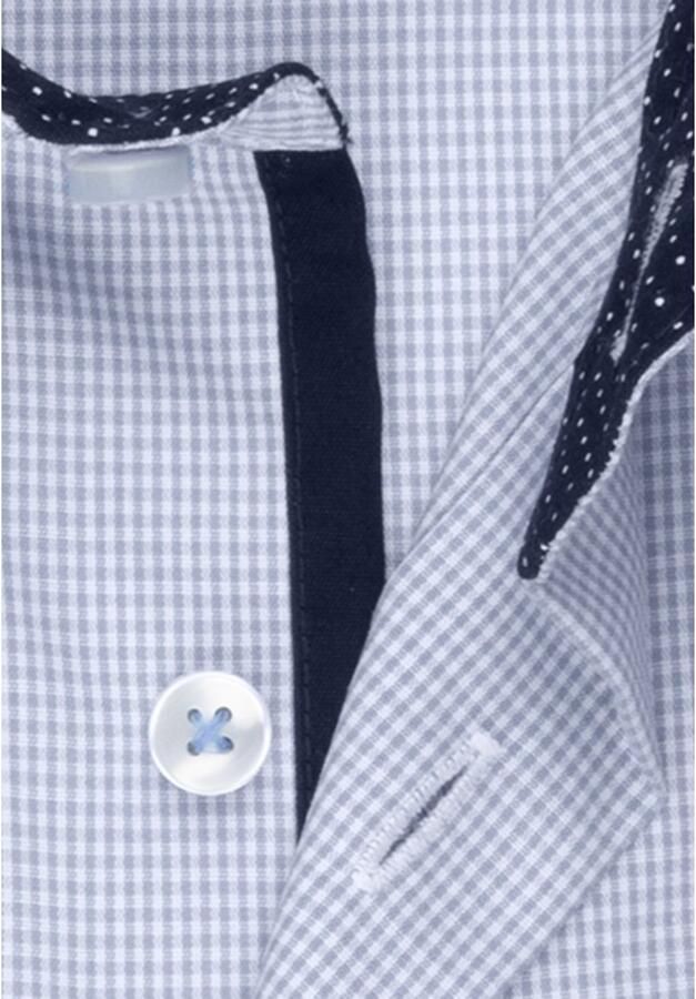 Seidensticker geruit slim fit overhemd lichtblauw - Foto 2