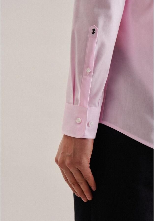 Seidensticker Businessoverhemd Zwarte roos Regular 1 1 Kent kraag effen - Foto 2