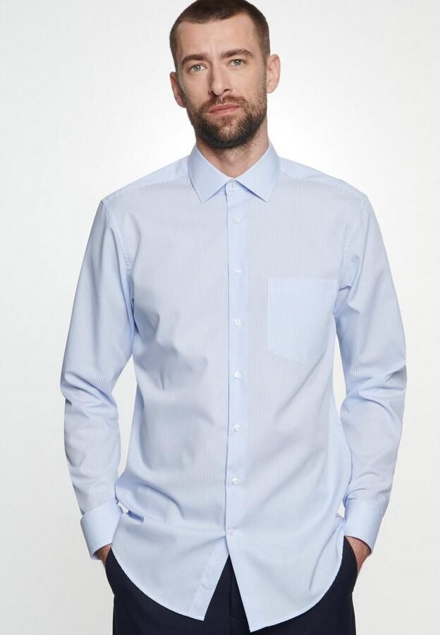 Seidensticker Businessoverhemd Zwarte roos Regular 1 1 Kent kraag gestreept - Foto 11