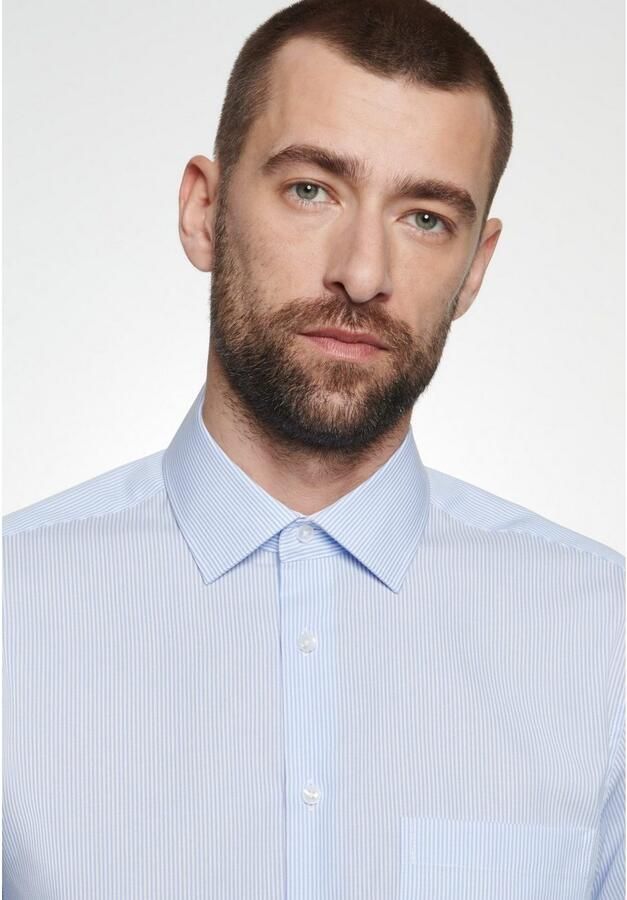 Seidensticker Businessoverhemd Zwarte roos Regular 1 1 Kent kraag gestreept - Foto 2