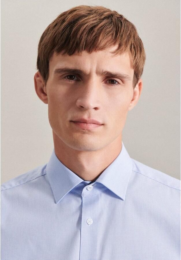 Seidensticker Businessoverhemd Zwarte roos Regular 1 1 Kentkraag ruit