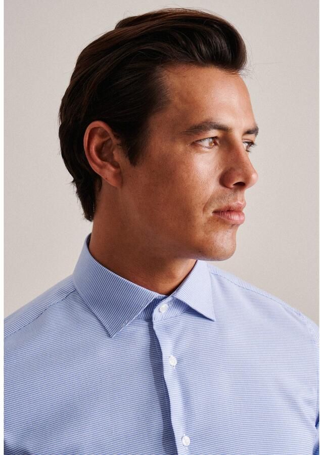 Seidensticker Businessoverhemd Zwarte roos Shaped 1 1 Extra lange Kentkraag structuur - Foto 3