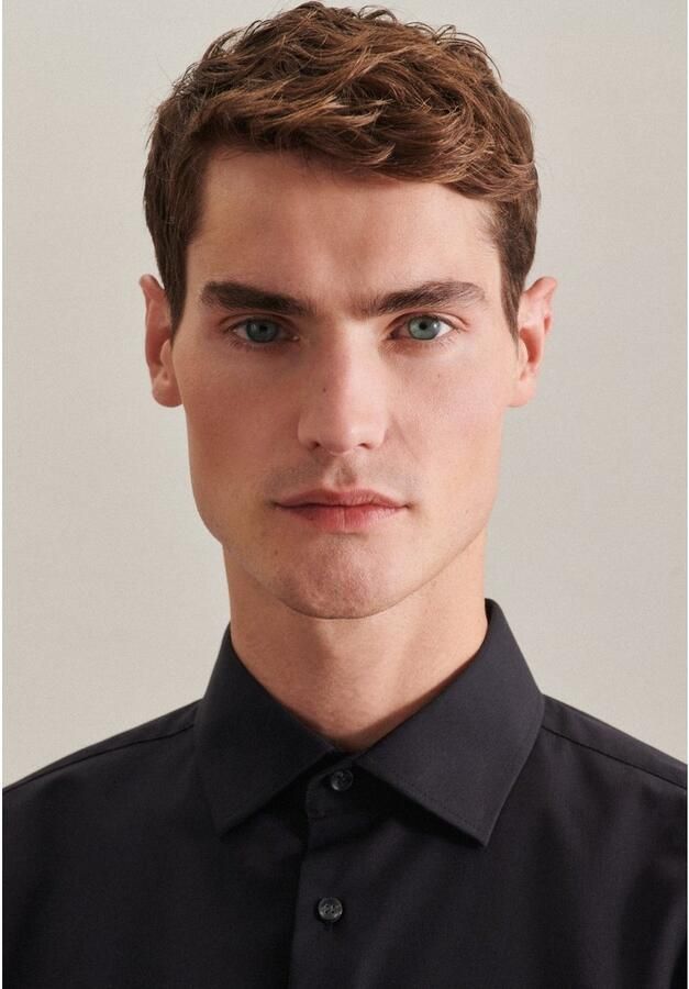 Seidensticker Businessoverhemd Zwarte roos Shaped 1 1 Kentkraag effen - Foto 2