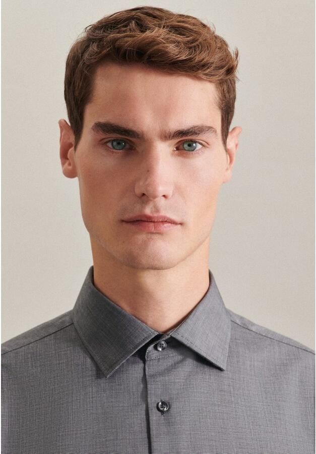 Seidensticker Businessoverhemd Zwarte roos Shaped 1 1 Kentkraag effen - Foto 2