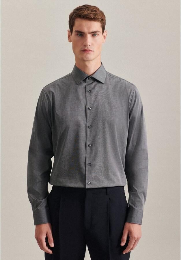 Seidensticker Businessoverhemd Zwarte roos Shaped 1 1 Kentkraag effen - Foto 5