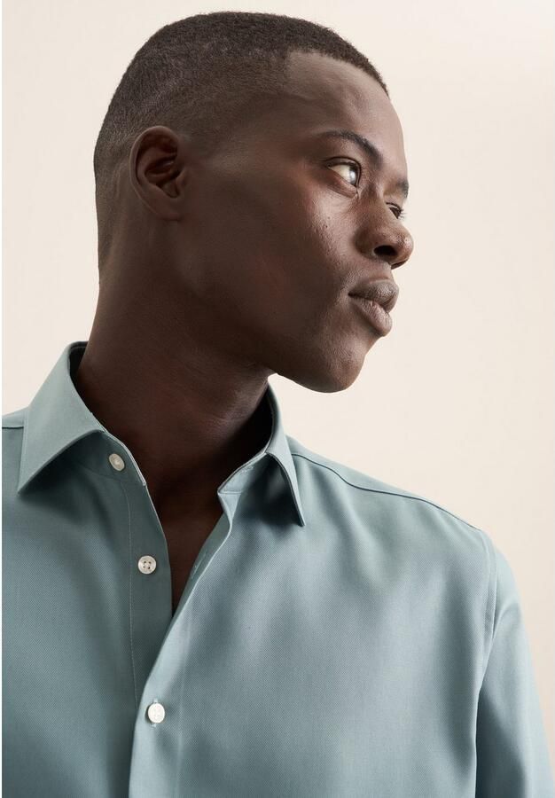 Seidensticker Businessoverhemd Zwarte roos Shaped 1 1 Kentkraag effen - Foto 2