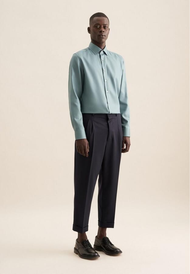 Seidensticker Businessoverhemd Zwarte roos Shaped 1 1 Kentkraag effen - Foto 6