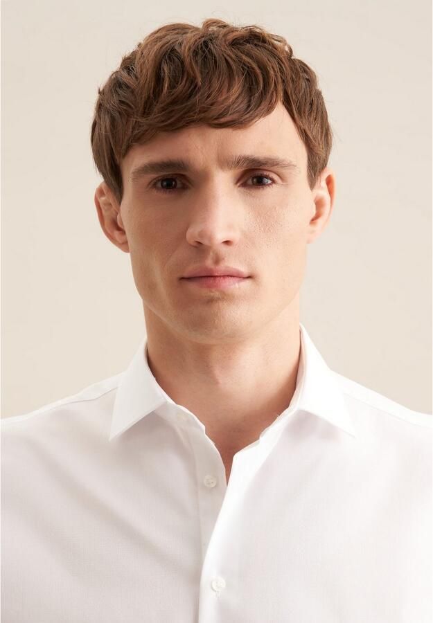 Seidensticker Businessoverhemd Zwarte roos Shaped 1 2 Kentkraag effen - Foto 5