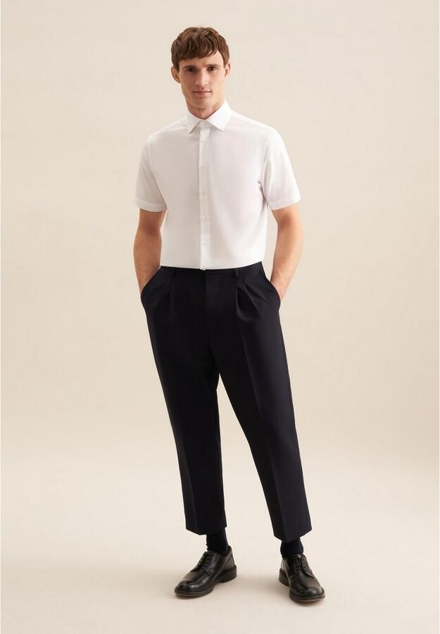 Seidensticker Businessoverhemd Zwarte roos Shaped 1 2 Kentkraag effen - Foto 6