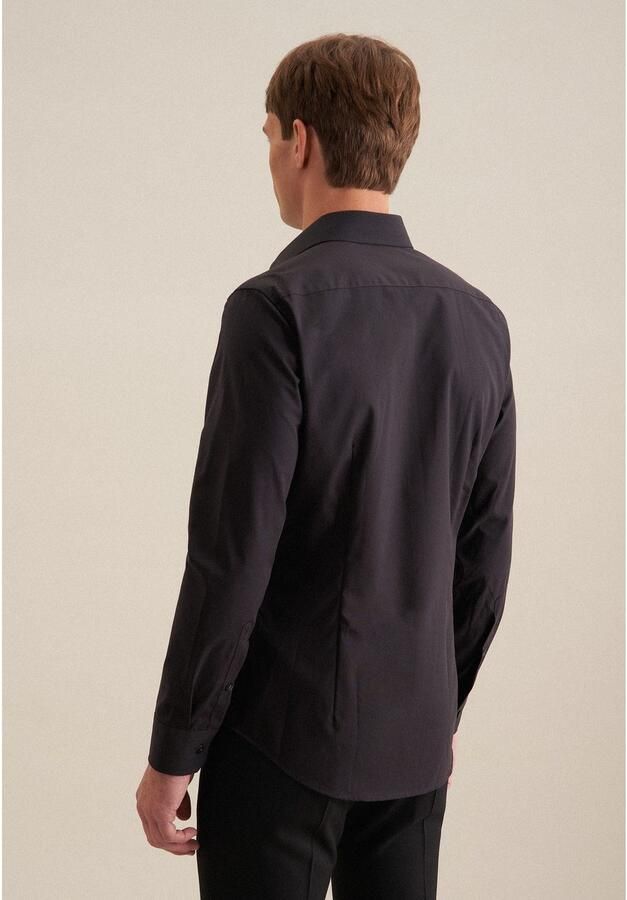Seidensticker Businessoverhemd Zwarte roos Slim 1 1 extra lange Kent kraag uni - Foto 6