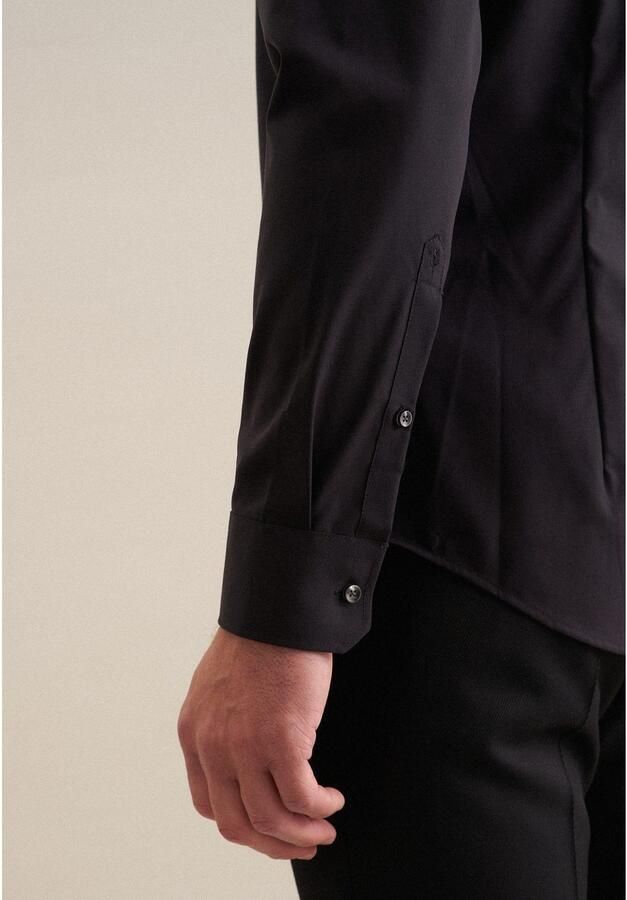 Seidensticker Businessoverhemd Zwarte roos Slim 1 1 extra lange Kent kraag uni - Foto 7