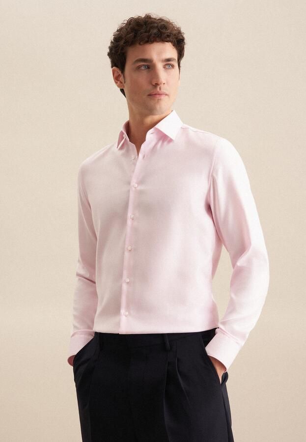 Seidensticker Businessoverhemd Zwarte roos Slim 1 1 Kent kraag structuur - Foto 8