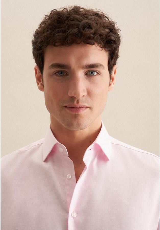 Seidensticker Businessoverhemd Zwarte roos Slim 1 1 Kent kraag structuur - Foto 3