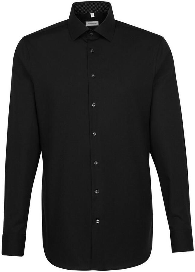 Seidensticker Businessoverhemd Zwarte roos Slim 1 1 Kent kraag uni - Foto 9