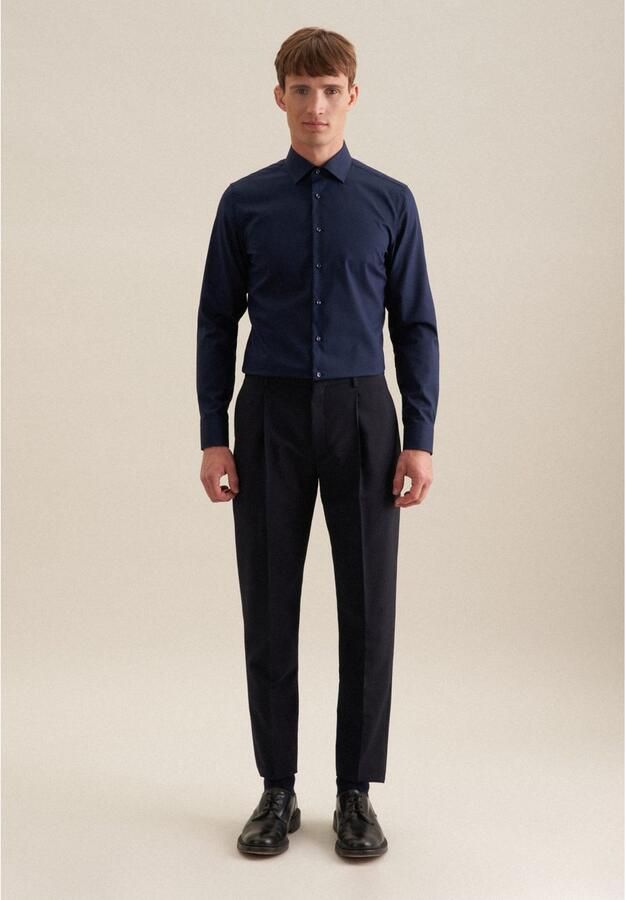 Seidensticker Businessoverhemd Zwarte roos Slim 1 1 Kent kraag uni - Foto 6