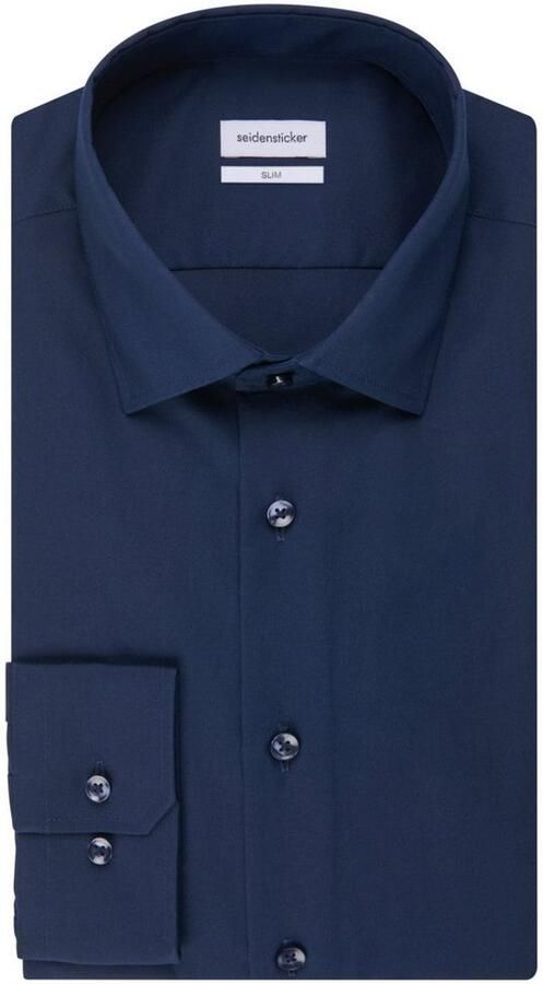 Seidensticker Businessoverhemd Zwarte roos Slim 1 1 Kent kraag uni - Foto 9