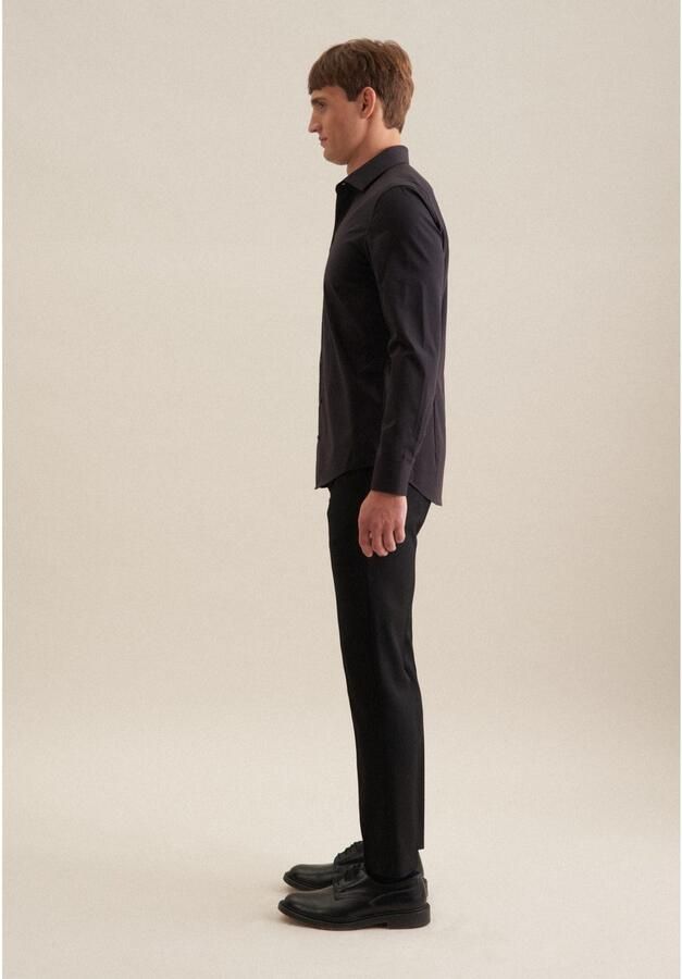 Seidensticker Businessoverhemd Zwarte roos Slim 1 1 Kent kraag uni - Foto 2