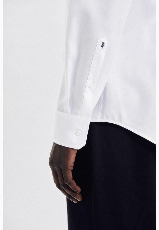 Seidensticker Businessoverhemd Zwarte roos Slim 1 1 Kent kraag uni - Foto 5