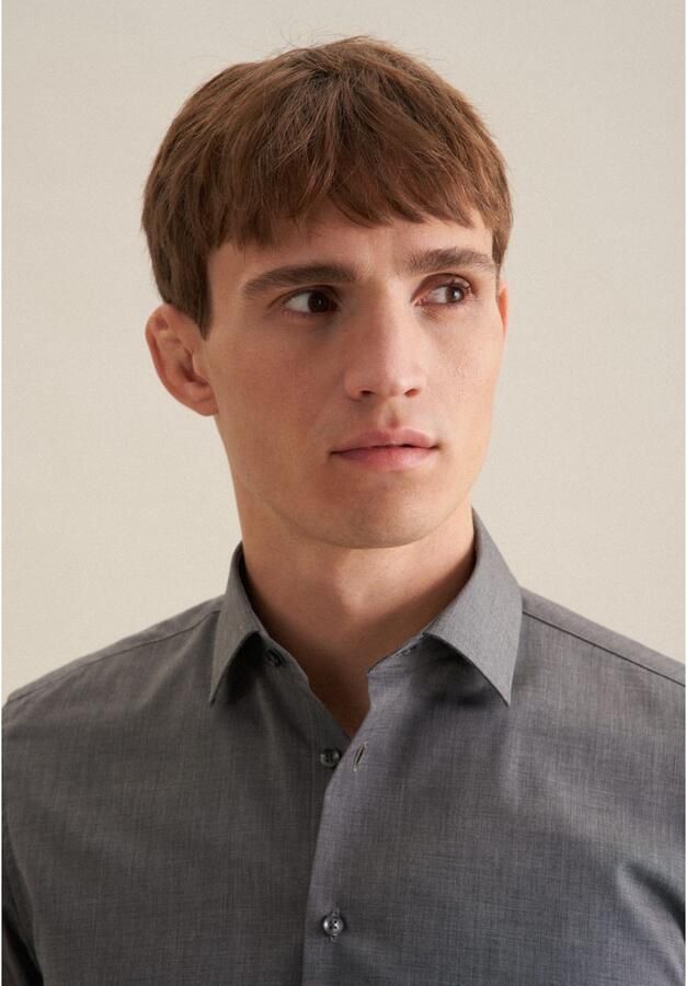 Seidensticker Businessoverhemd Zwarte roos Slim 1 1 Kent kraag uni - Foto 4