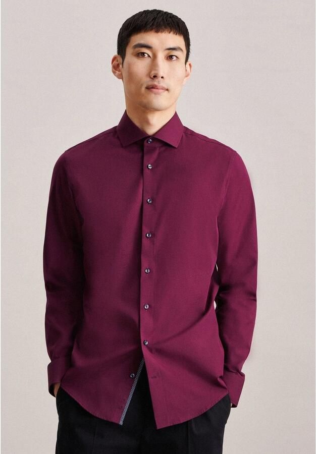 Seidensticker Businessoverhemd Zwarte roos Slim 1 1 Kent kraag uni - Foto 5