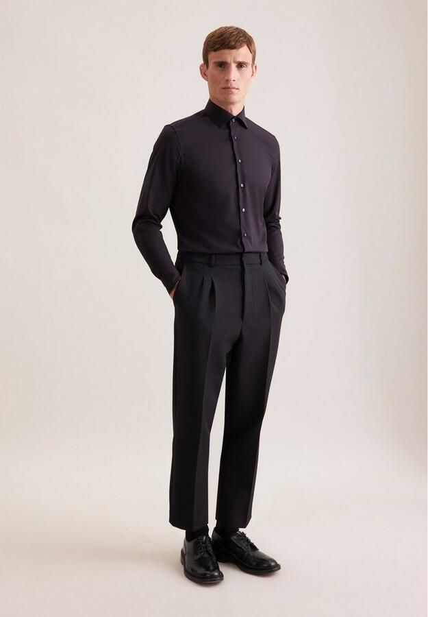 Seidensticker Businessoverhemd Zwarte roos X-Slim 1 1 Kentkraag effen - Foto 13