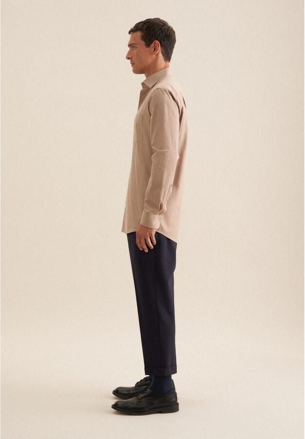 Seidensticker Flanellen overhemd Regular 1 1 Kent kraag effen - Foto 5