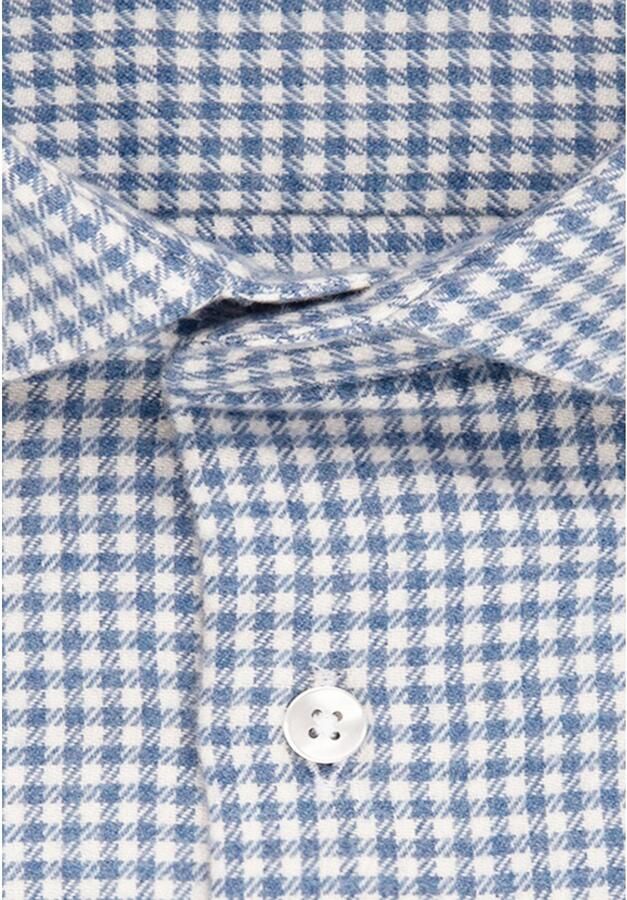 Seidensticker Flanellen overhemd Slim lange mouwen kentkraag ruit - Foto 4