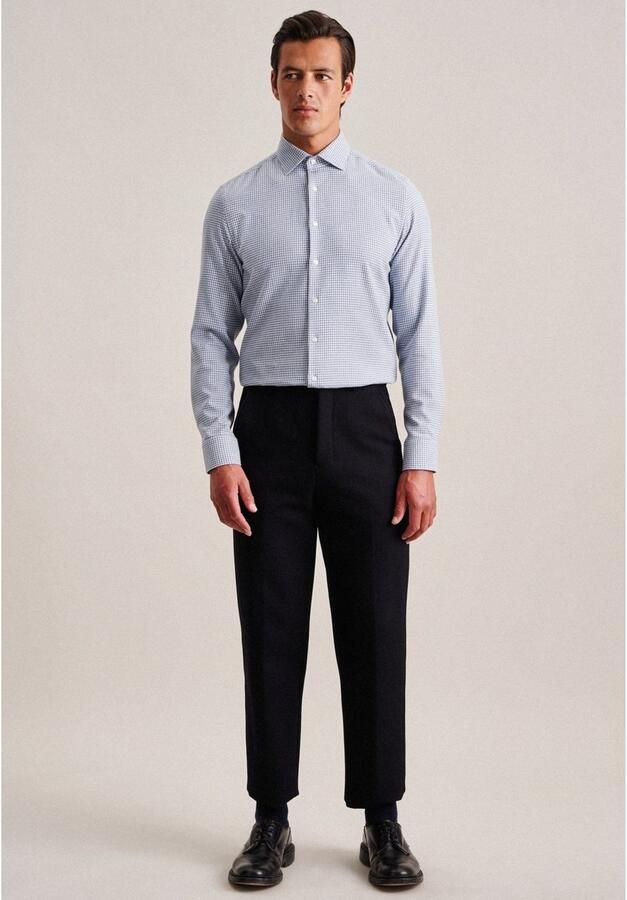 Seidensticker Flanellen overhemd Slim lange mouwen kentkraag ruit - Foto 5