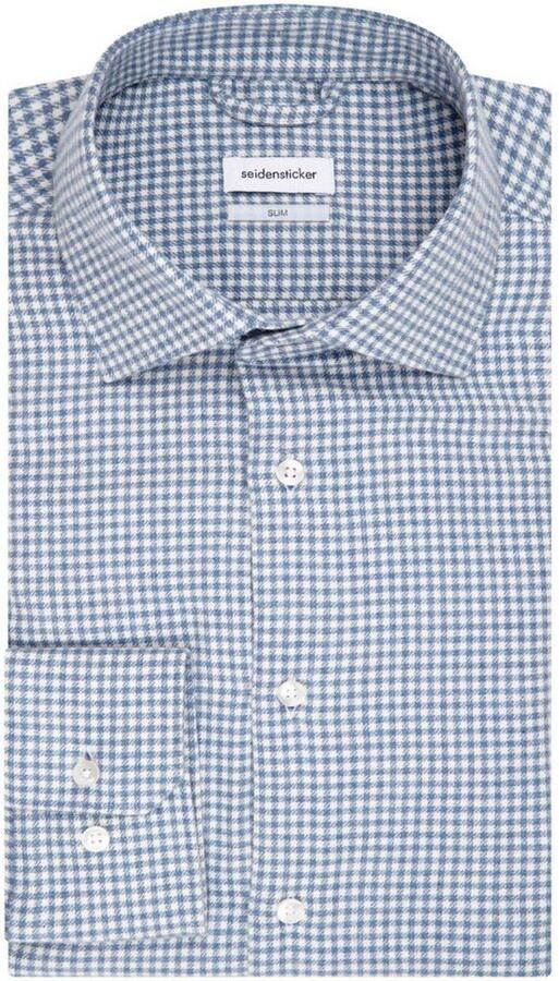 Seidensticker Flanellen overhemd Slim lange mouwen kentkraag ruit - Foto 7