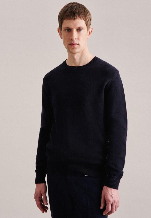 Seidensticker Gebreide trui Regular Lange mouwen ronde hals uni - Foto 6