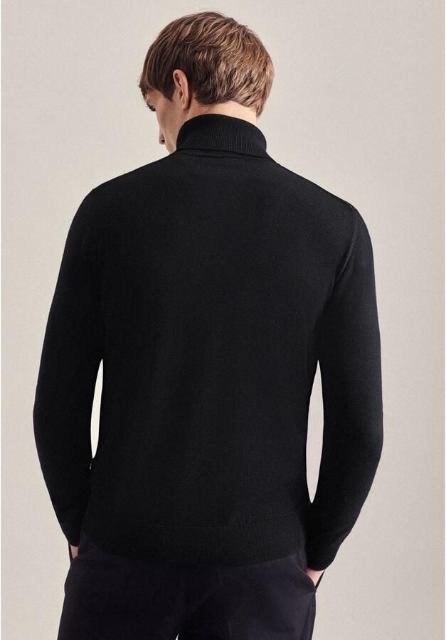 Seidensticker Gebreide trui Zwarte roos 1 1 ronde hals uni - Foto 2